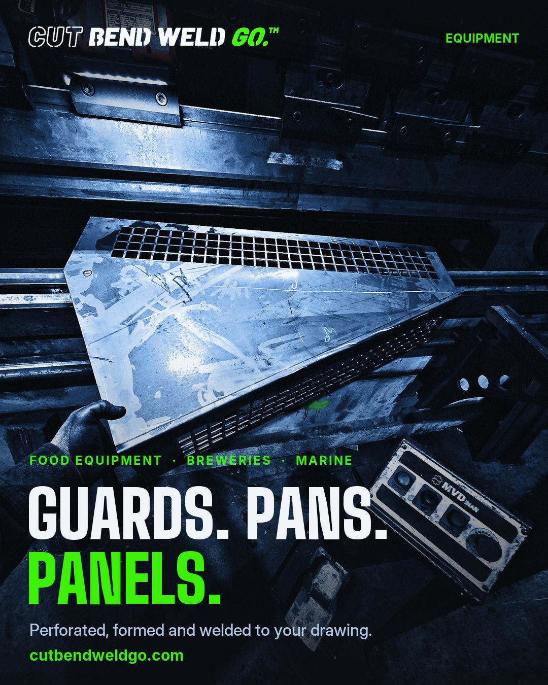 GUARDS. PANS. PANELS. Perforated, formed and welded to your drawing.