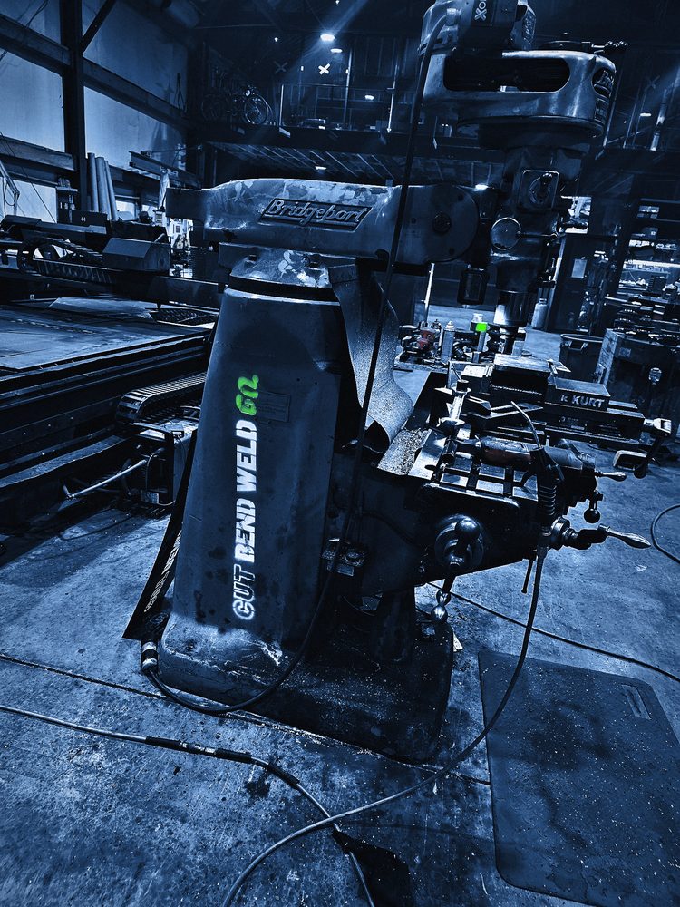 The logo sprayed on the mill column, seen from the other side